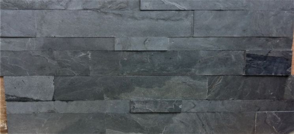 Камень декоративный натуральный 1-2 мм (самоклеящаяся основа) Moscow sesame black 15х60 см